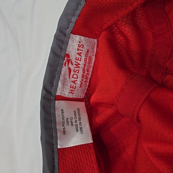 LL Bean Red Reflective Five Panel Strapback Lightweight Running Adjustable Hat - Picture 4 of 4